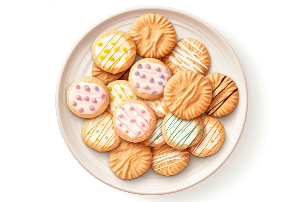 Plate cookie food meal. AI generated Image by rawpixel.