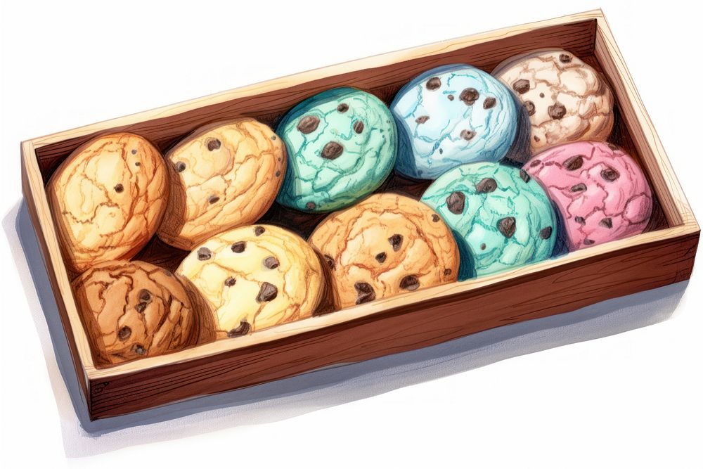 Cookies food wood box. 