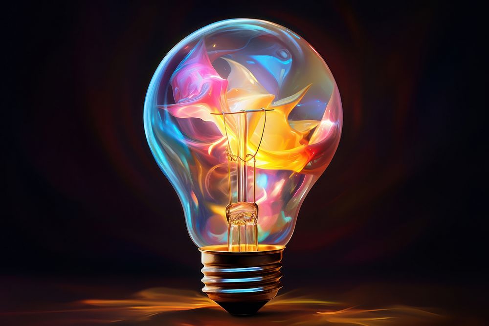 Light bulb lightbulb illuminated electricity. AI generated Image by rawpixel.