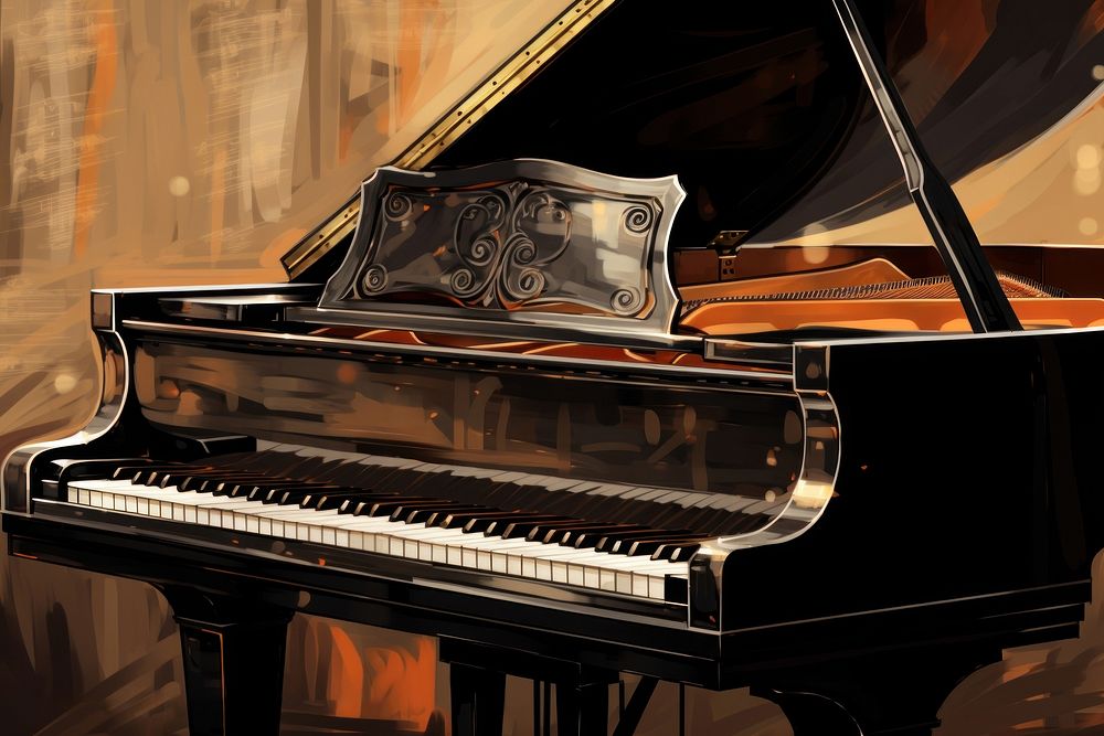 Grand piano keyboard harpsichord performance. AI generated Image by rawpixel.
