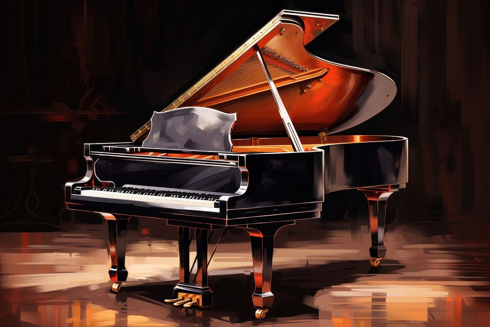 Grand piano keyboard harpsichord performance. AI generated Image by rawpixel.