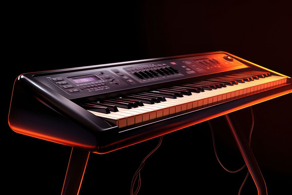 Electric keyboard music piano musical instrument. AI generated Image by rawpixel.