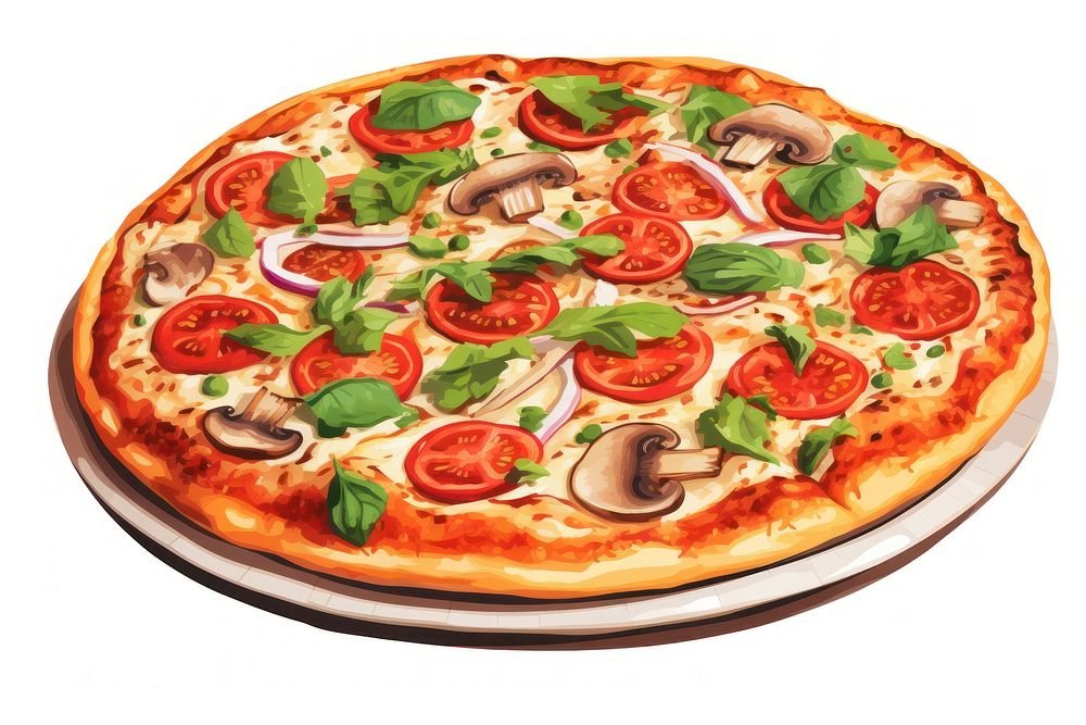 Vegan pizza food white background mozzarella. 