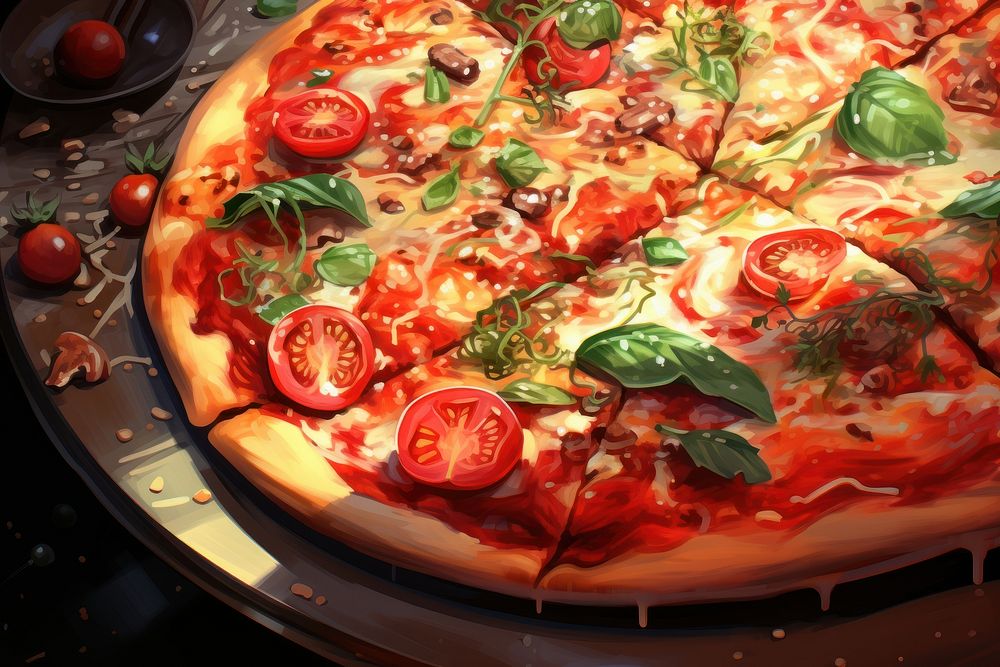 Vegan pizza food mozzarella pepperoni. AI generated Image by rawpixel.