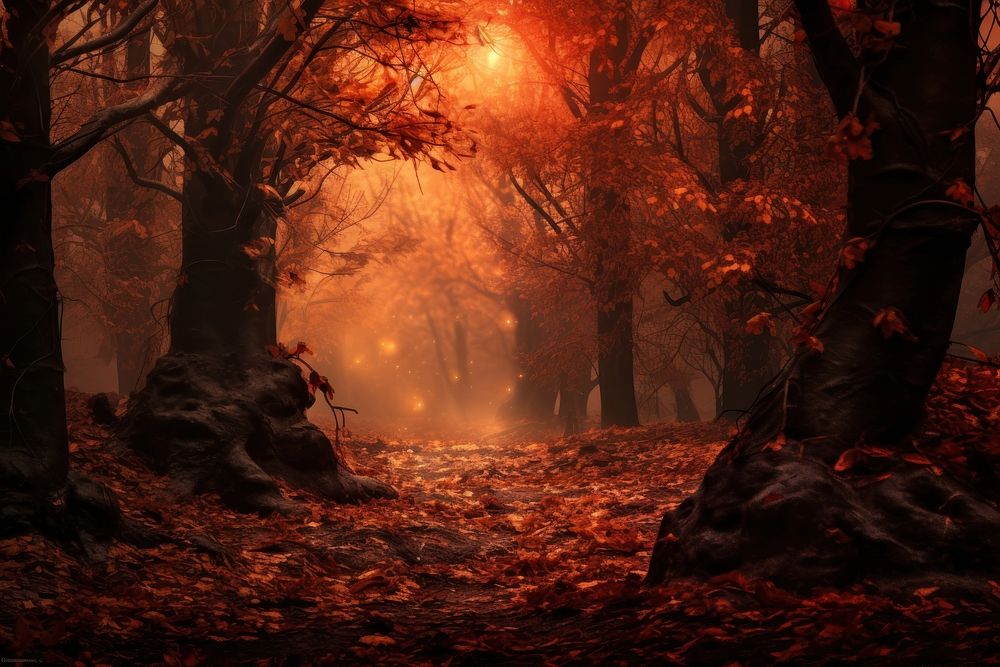 Magical autumn forest outdoors woodland | Free Photo - rawpixel