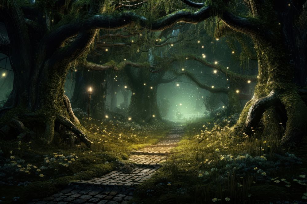 Magical forest woodland outdoors fantasy. 