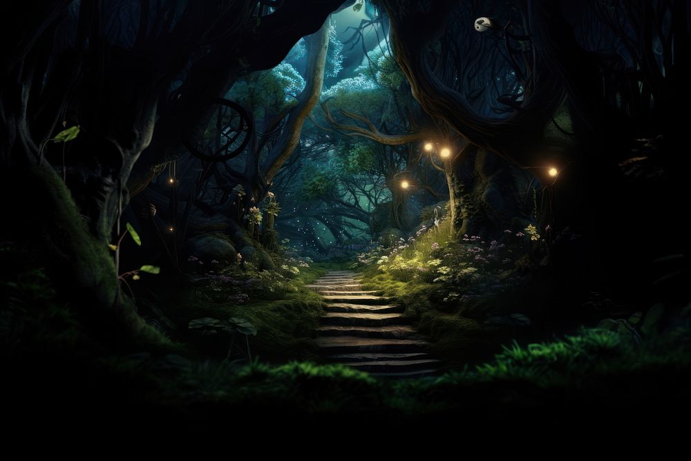 Magical forest outdoors fantasy nature. 