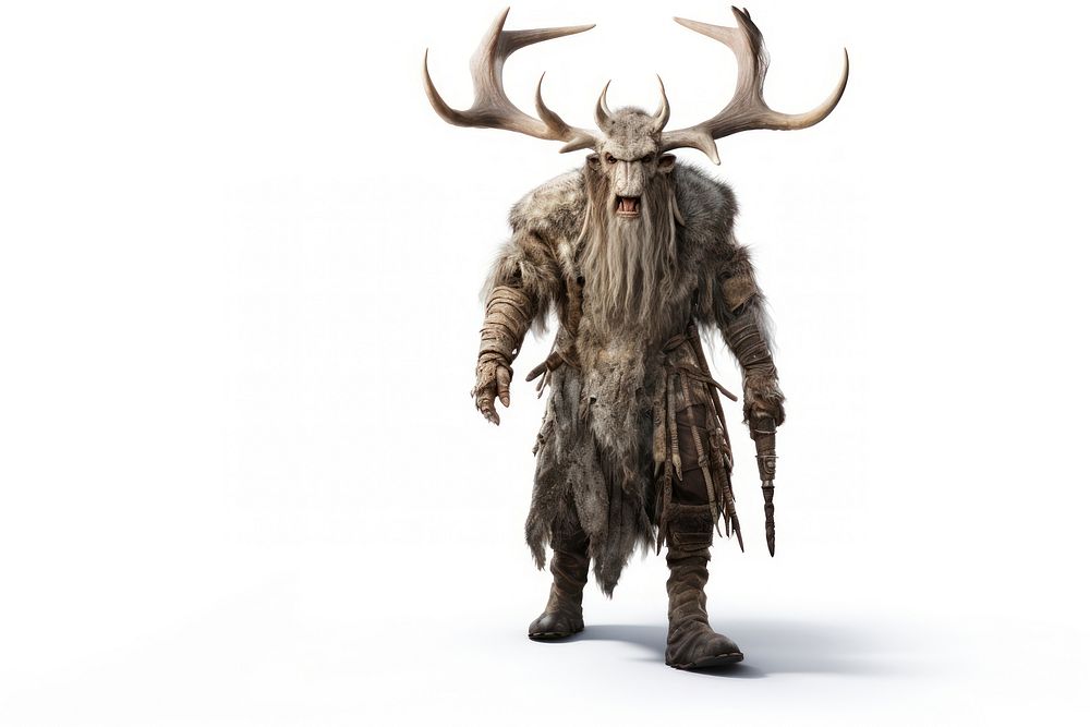 Nordic folklore creature fantasy antler animal. AI generated Image by rawpixel.