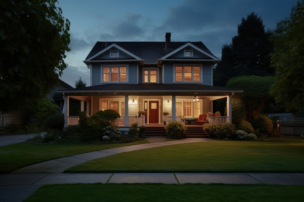 American house architecture building outdoors. 