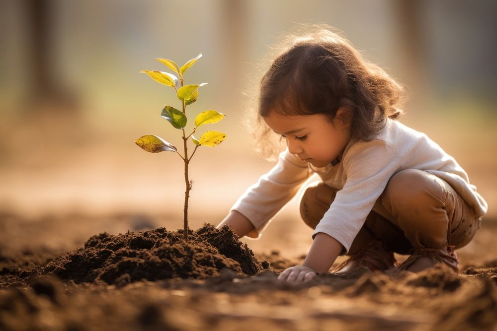 Planting a tree agriculture beginnings landscape. 