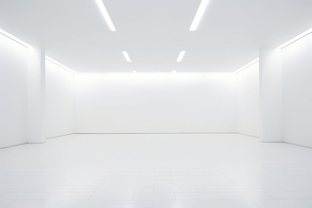 White modern room floor architecture illuminated. AI generated Image by rawpixel.