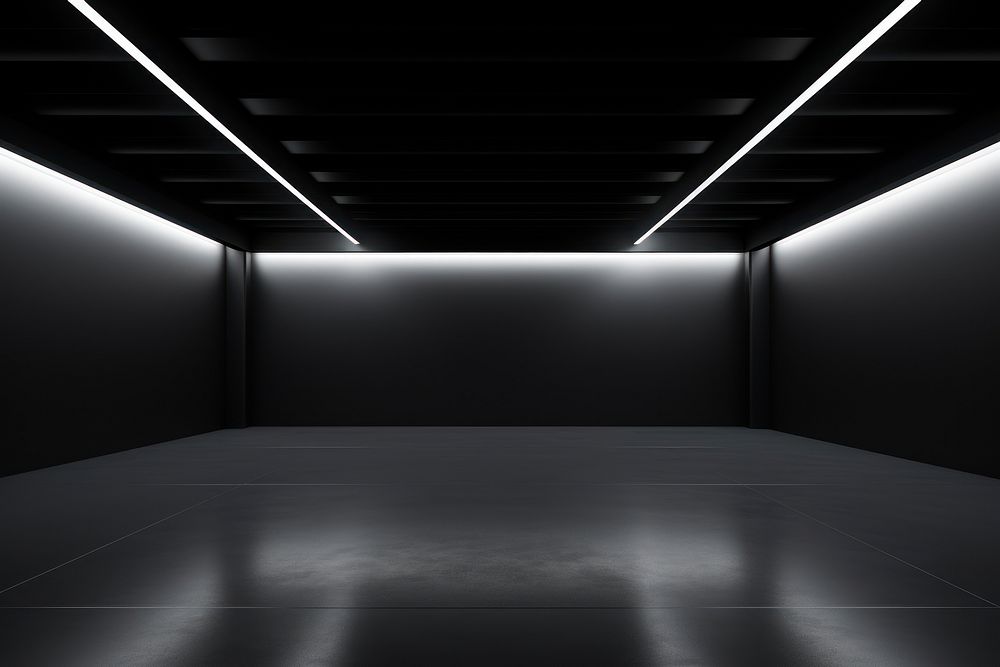Black modern room lighting architecture illuminated. AI generated Image by rawpixel.