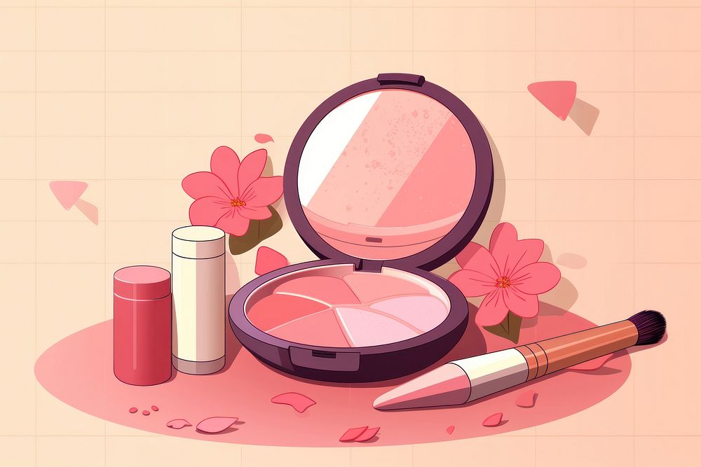 Cosmetics cartoon brush lipstick. AI generated Image by rawpixel.