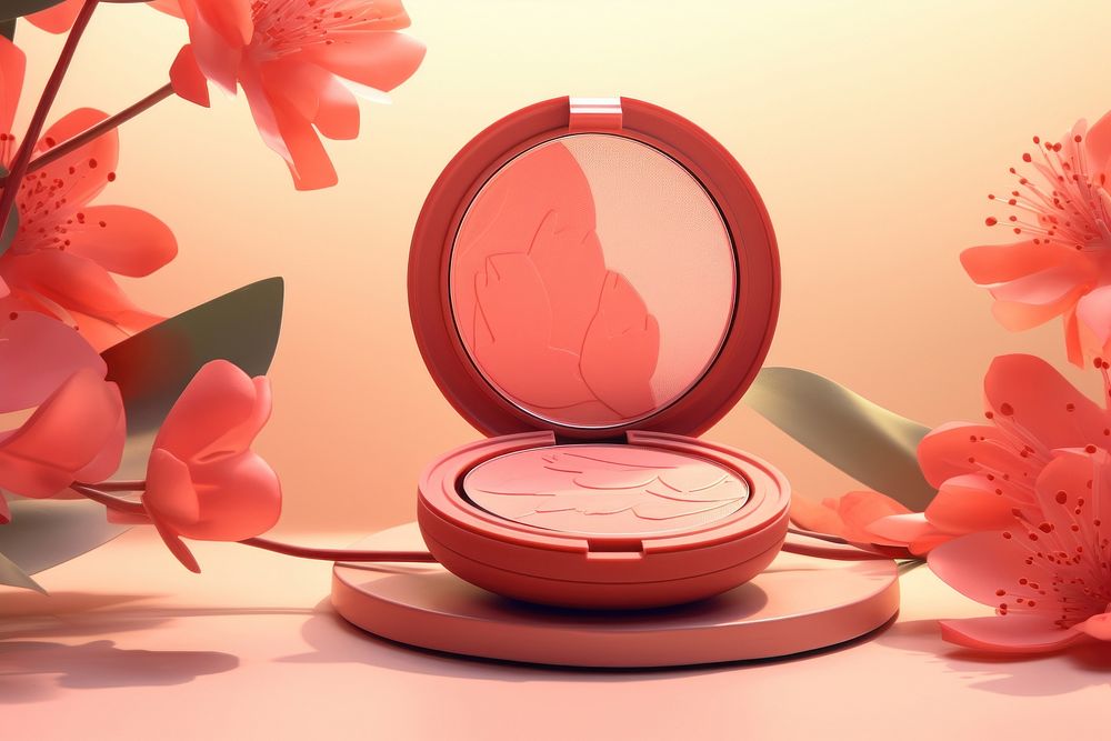 Cosmetics plant blossom circle. 