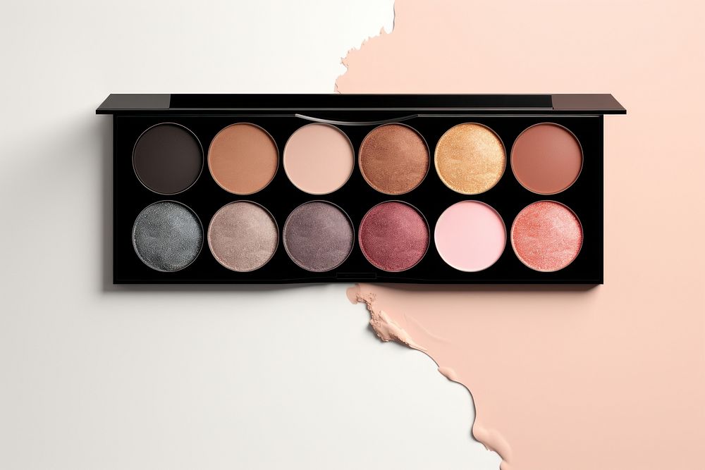 Eyeshadow palette arrangement variation cosmetics. AI generated Image by rawpixel.