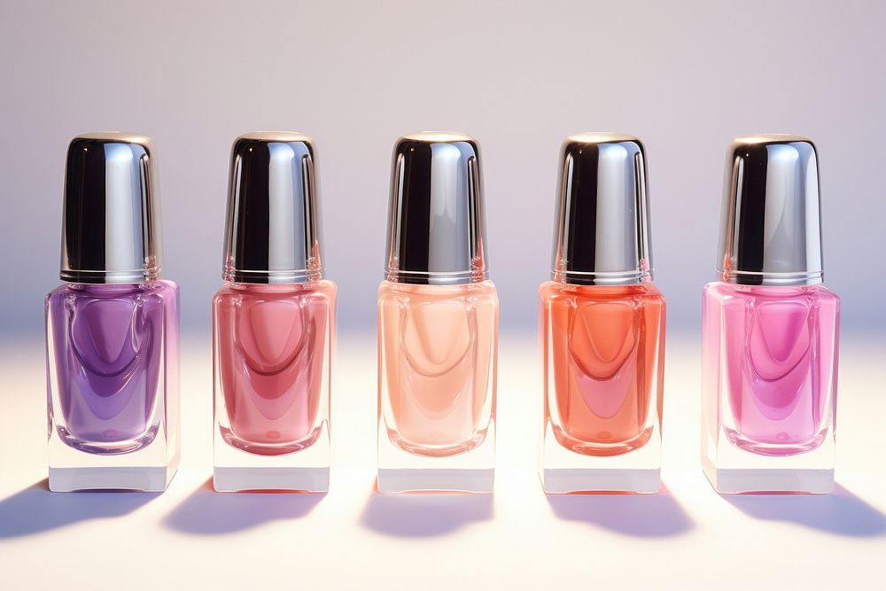 Nail polish set cosmetics perfume bottle. AI generated Image by rawpixel.