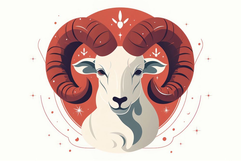 Aries astrology drawing animal mammal. AI generated Image by rawpixel.