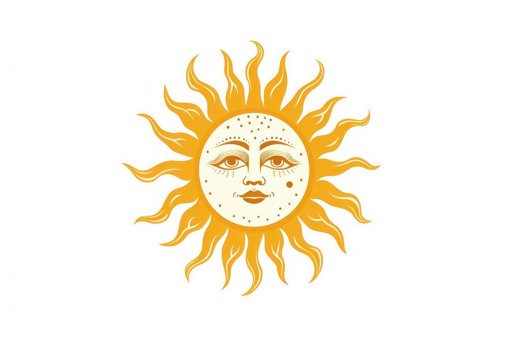 Sun astrology logo white background representation. AI generated Image by rawpixel.