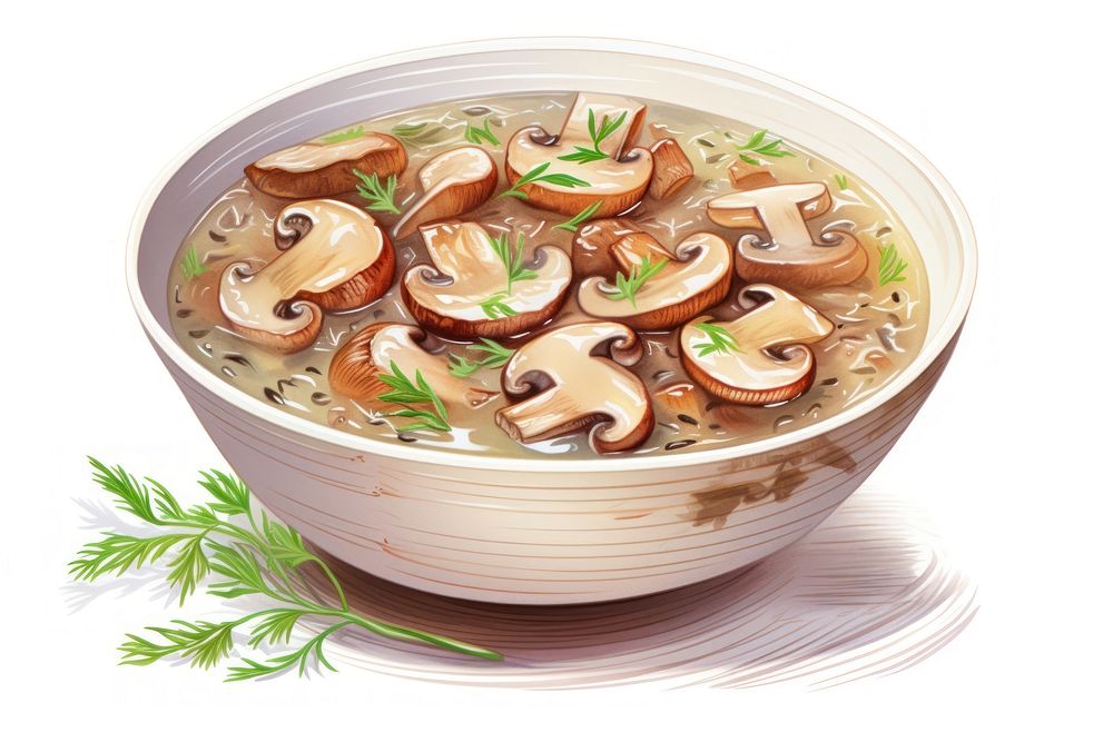Mushroom soup bowl food meal. AI generated Image by rawpixel.