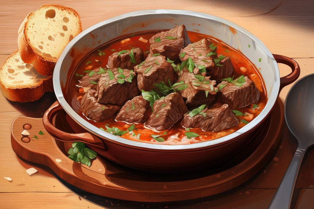 Beef stew meat food meal. AI generated Image by rawpixel.