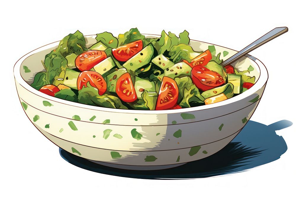 Eating salad bowl vegetable food freshness. AI generated Image by rawpixel.