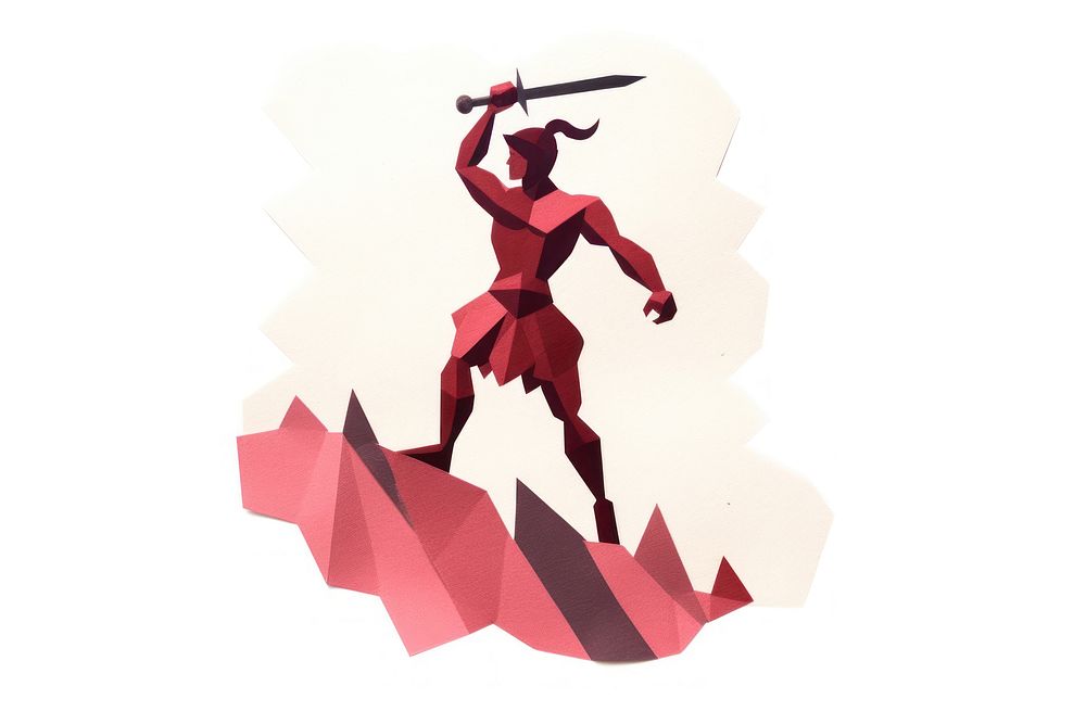 Warrior white background representation silhouette. AI generated Image by rawpixel.