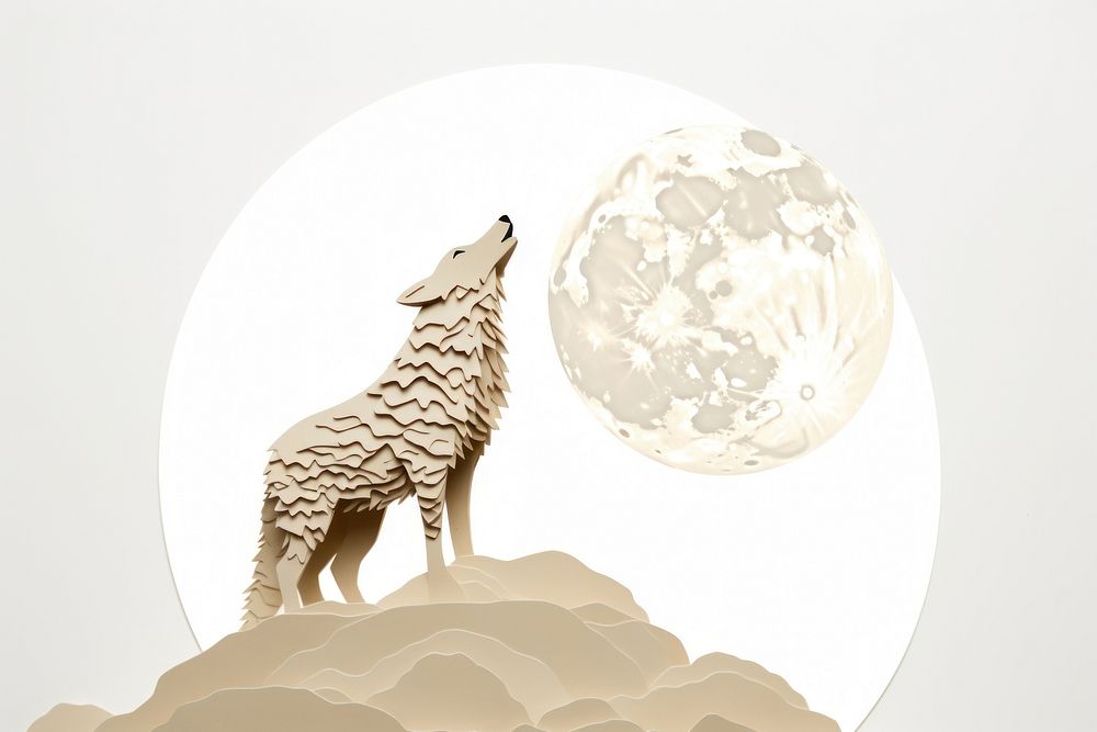 Wolf moon animal mammal. 