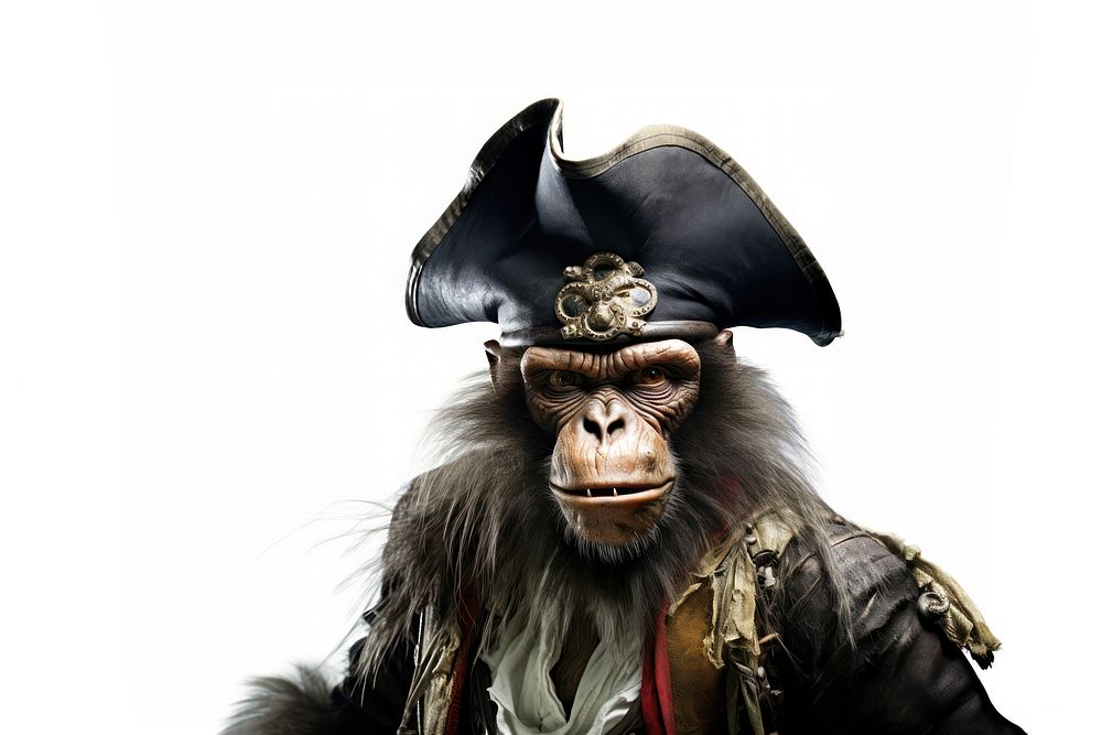 Monkey Pirate wildlife monkey animal. AI generated Image by rawpixel.