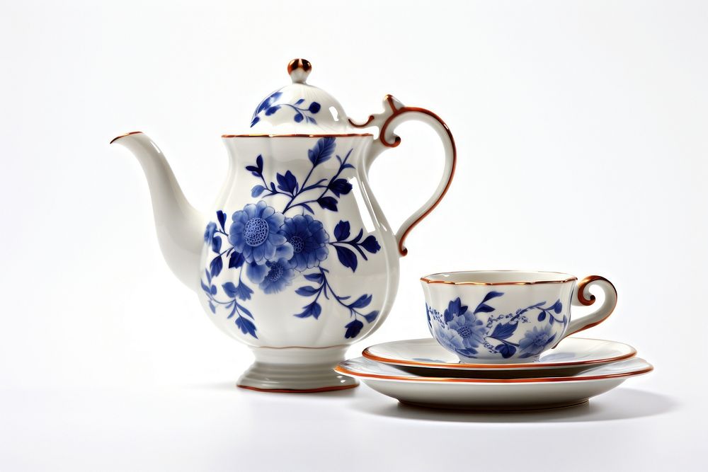 Chinaware porcelain pottery teapot. AI Premium Photo rawpixel