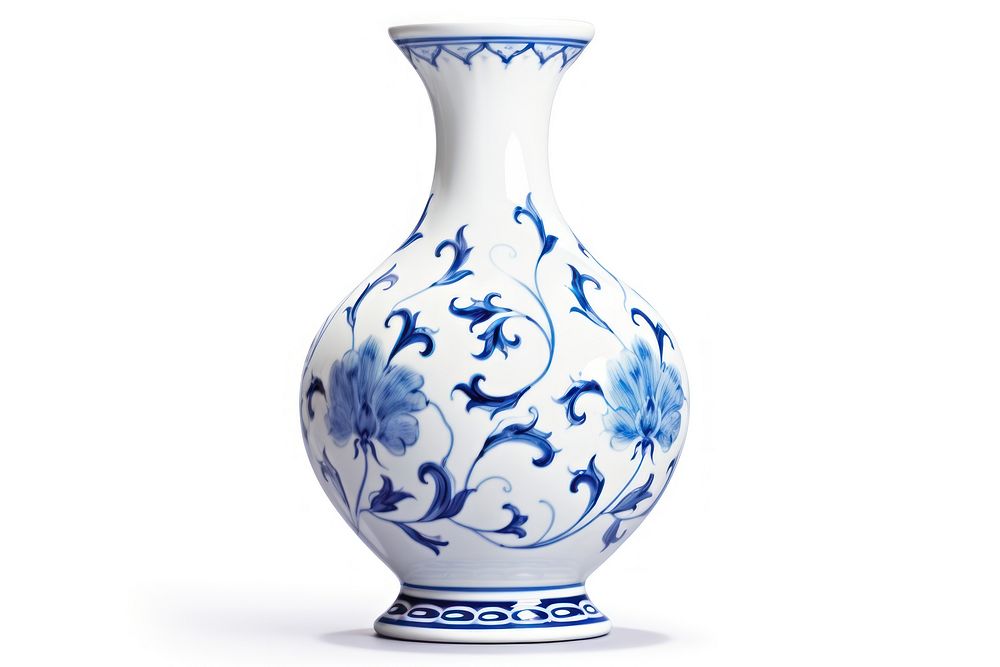 Chinese vase porcelain pottery white. AI generated Image by rawpixel.
