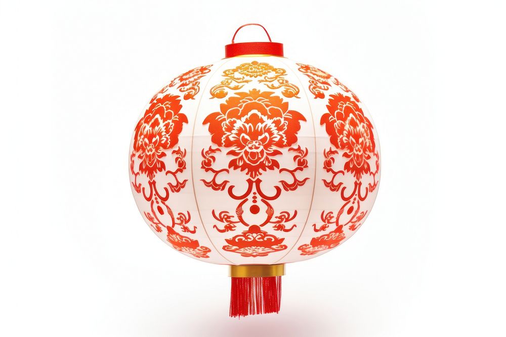Chinese paper lantern white background celebration accessories. AI generated Image by rawpixel.