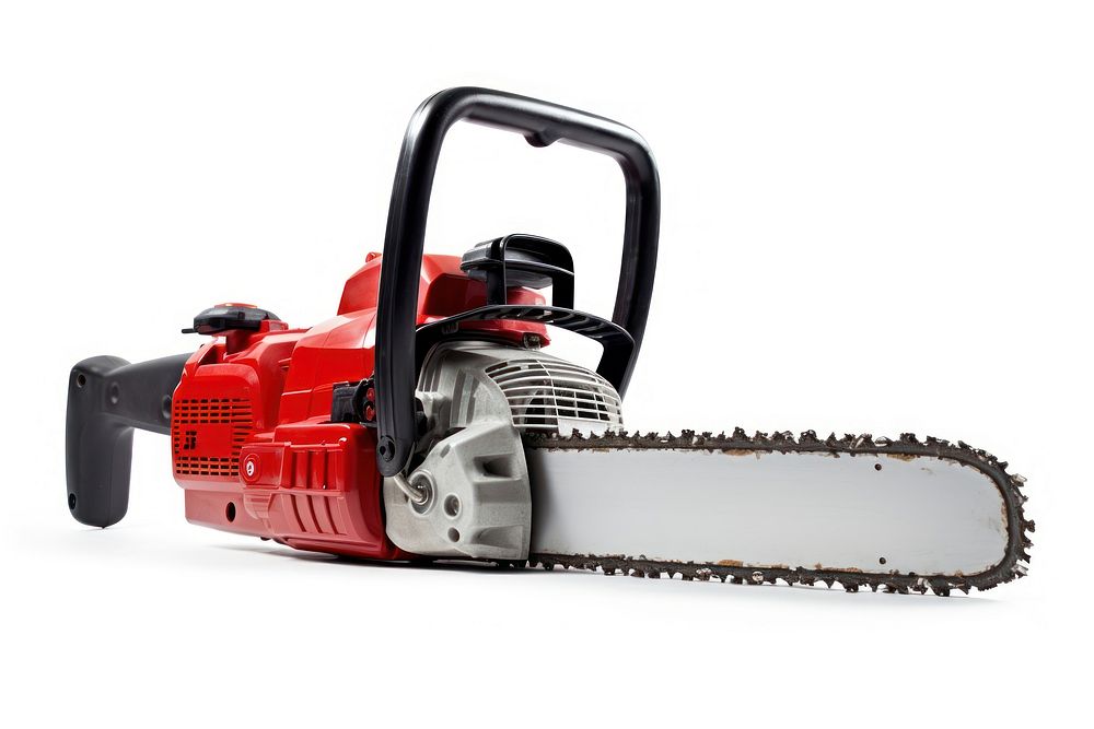 Chainsaw Petrol chainsaw tool white background. AI generated Image by rawpixel.