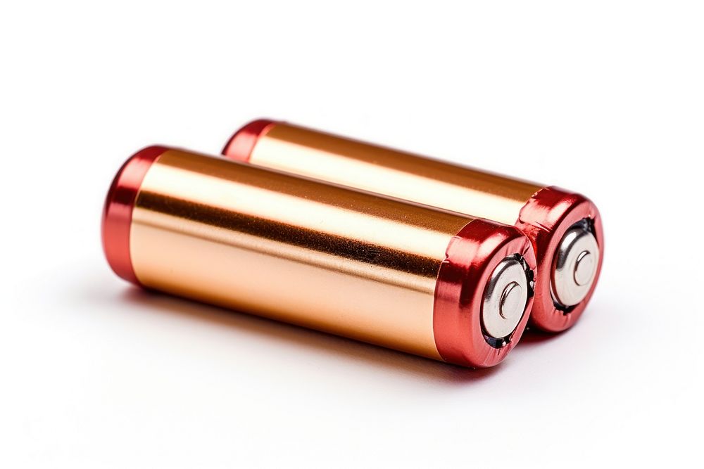 Batteries ammunition bullet white background. AI generated Image by rawpixel.