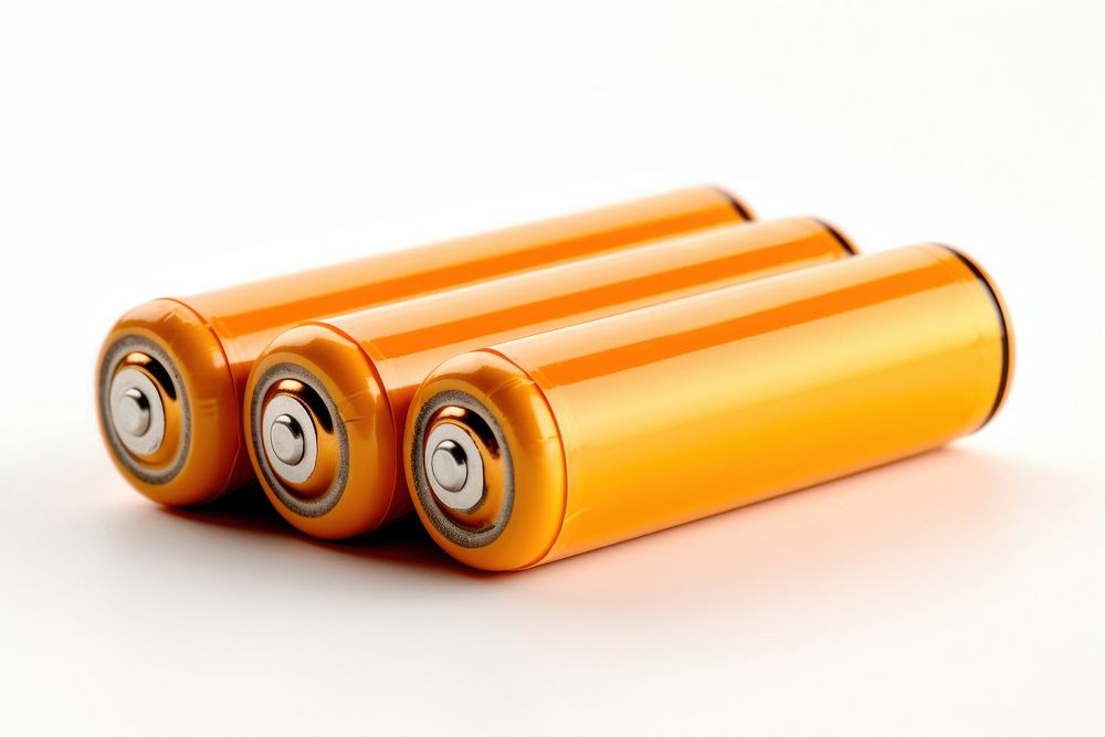 Batteries white background technology ammunition. AI generated Image by rawpixel.