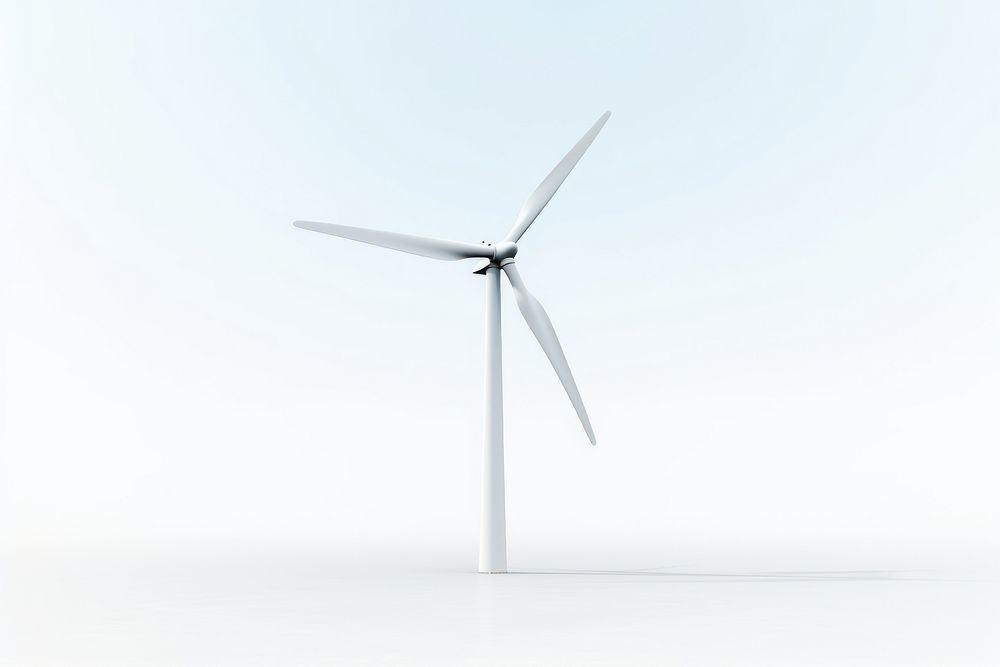 Wind turbine machine white background transportation. AI generated Image by rawpixel.