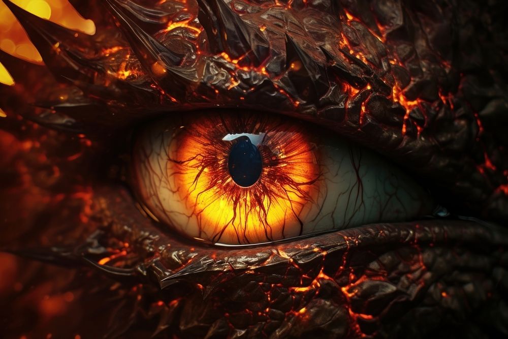 Burning demonic eyes nature fire screenshot. AI generated Image by rawpixel.