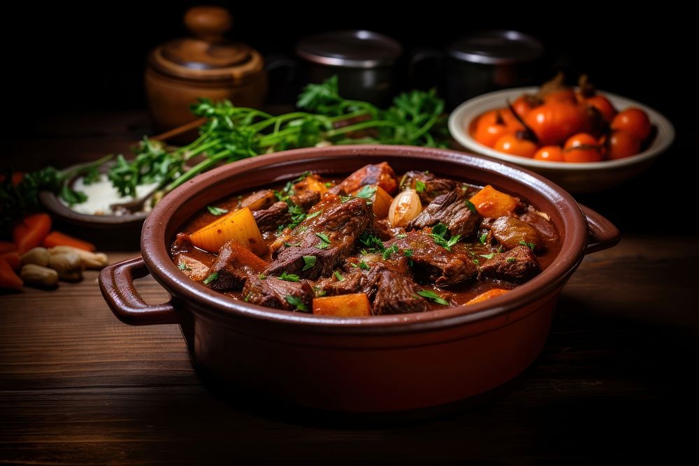 Beef stew meat food vegetable. AI generated Image by rawpixel.
