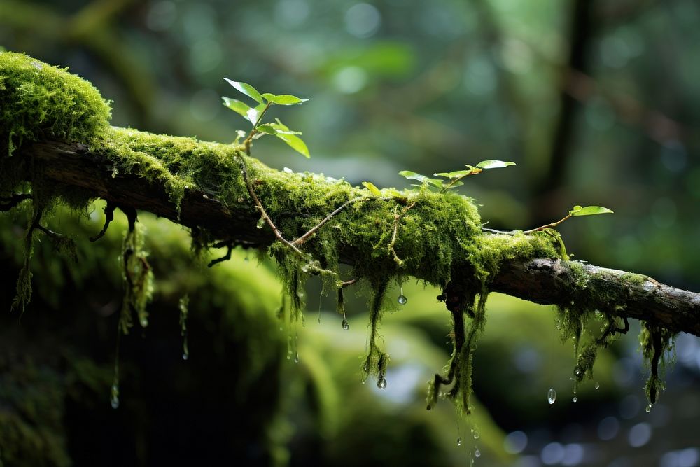 Forest moss vegetation rainforest. AI generated Image by rawpixel.