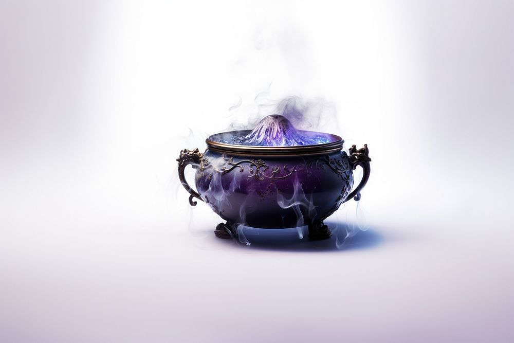 Cauldron purple porcelain darkness. AI generated Image by rawpixel.