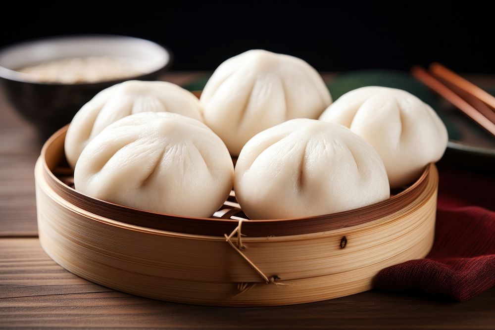 Pork Buns dumpling steamed food. 