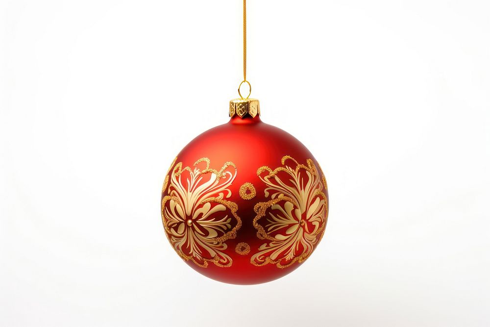 Christmas Ball hanging christmas white background celebration. AI generated Image by rawpixel.