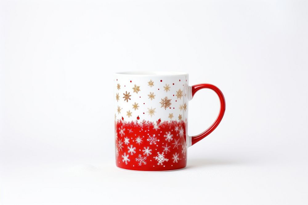Christmas mug cup white background refreshment. AI generated Image by rawpixel.