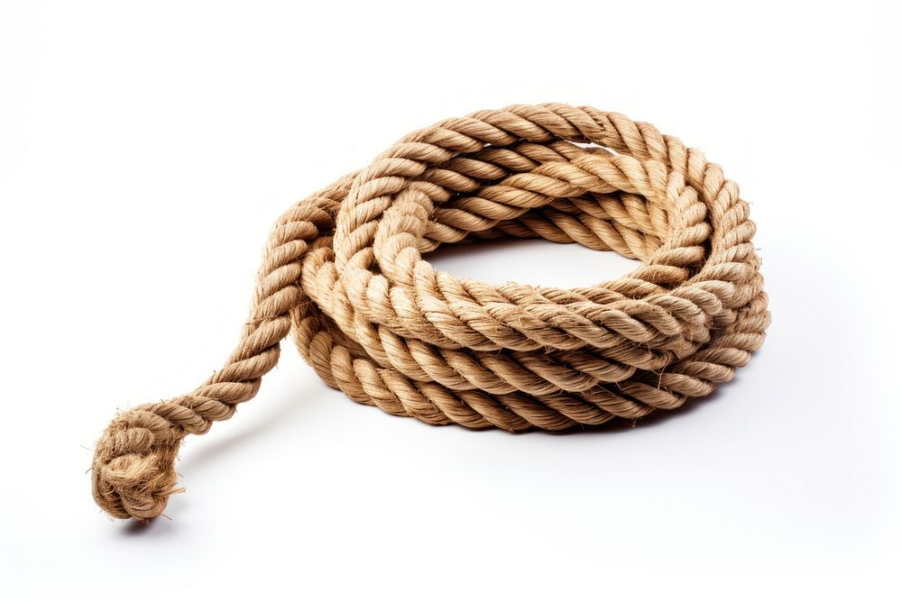Small Rope Coiled on White Background Stock Photo - Image of bind, rope:  31524962
