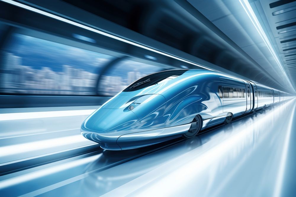 High-speed train vehicle railway transportation. AI generated Image by rawpixel.