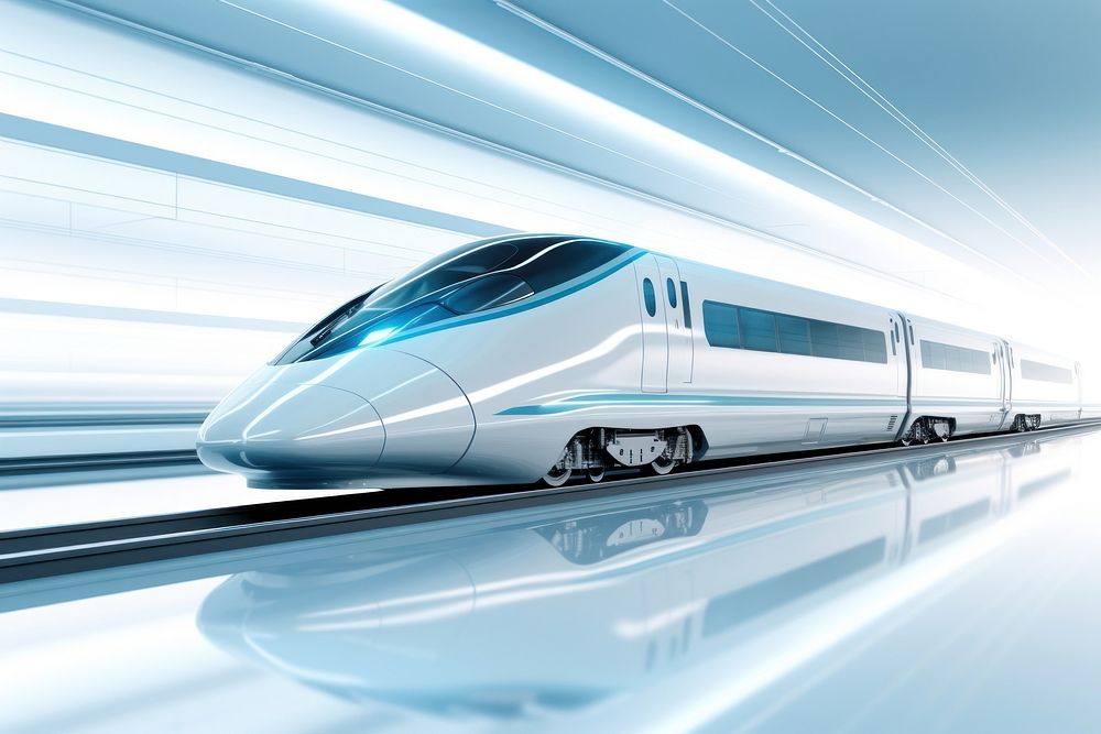 High-speed train vehicle railway transportation. AI generated Image by rawpixel.