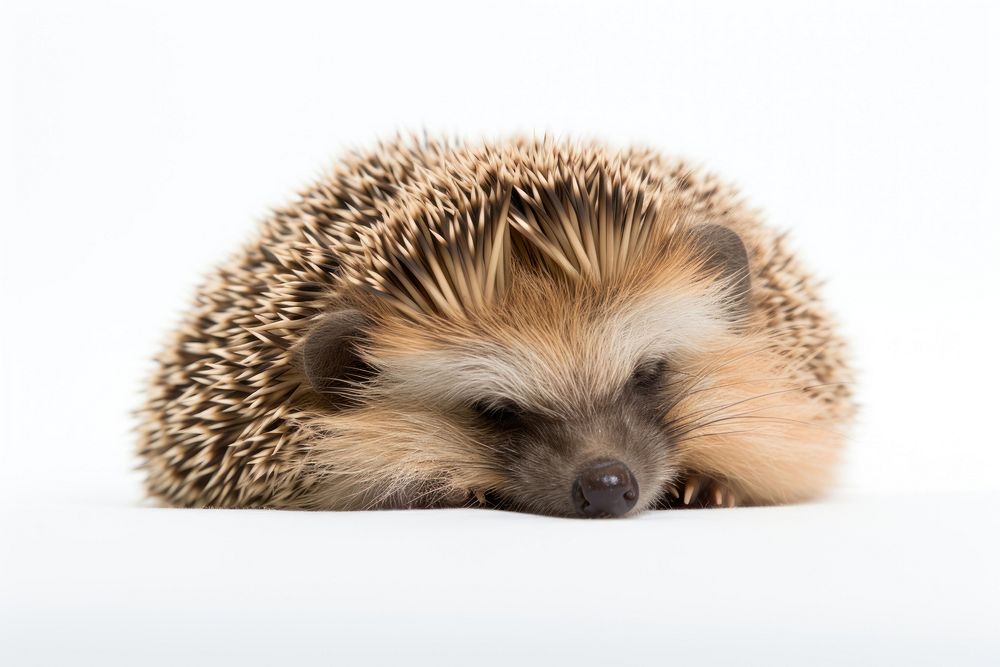 Hedgehog sleep porcupine animal mammal. AI generated Image by rawpixel.