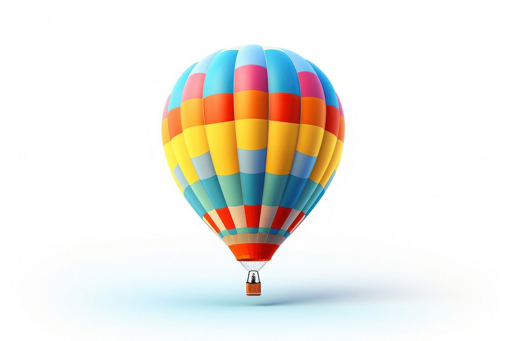 Hot air balloon aircraft vehicle white background. AI generated Image by rawpixel.