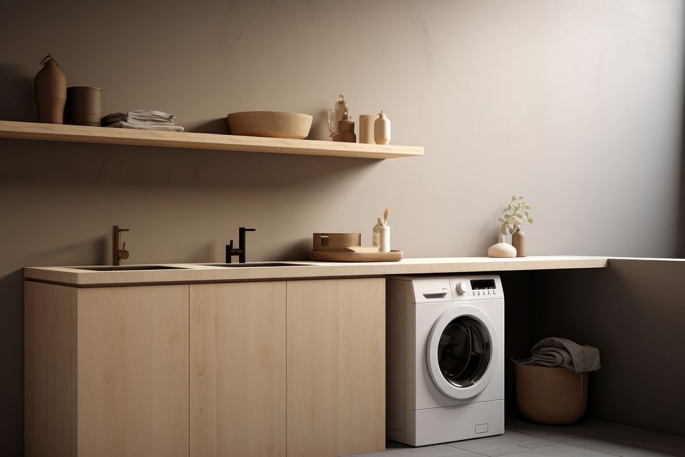 Laundry room appliance architecture countertop. AI generated Image by rawpixel.