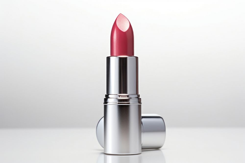 Lipstick cosmetics white background fashion. 