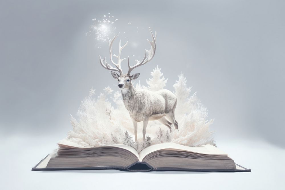 Rendeer book publication animal. AI generated Image by rawpixel.